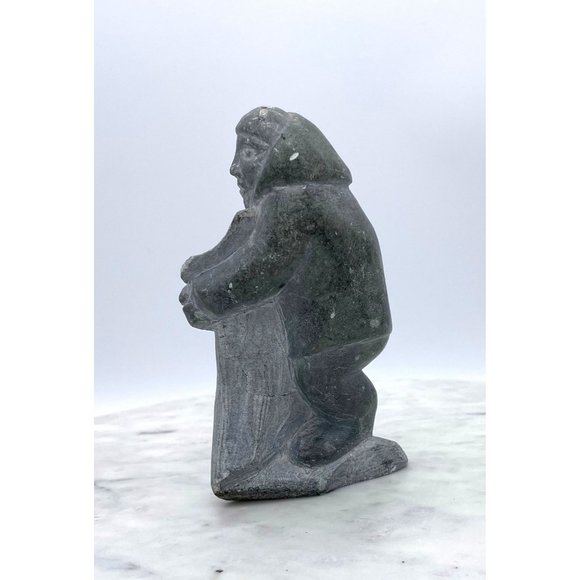 Soapstone Inuit Sculpture Carving Hand Carved Numbered Figure - Picture 9 of 14